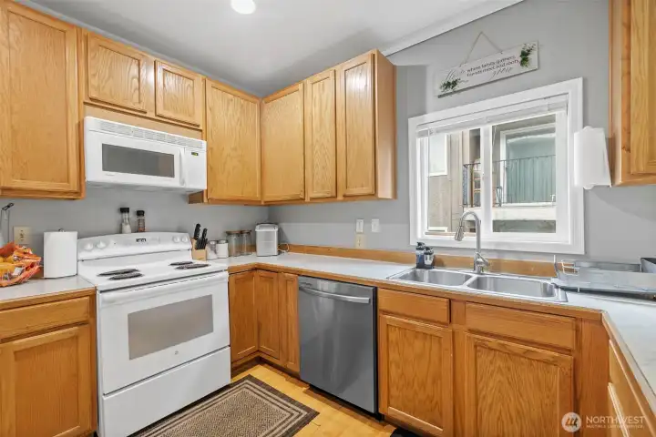 Functional kitchen with ample cabinetry and workspace
