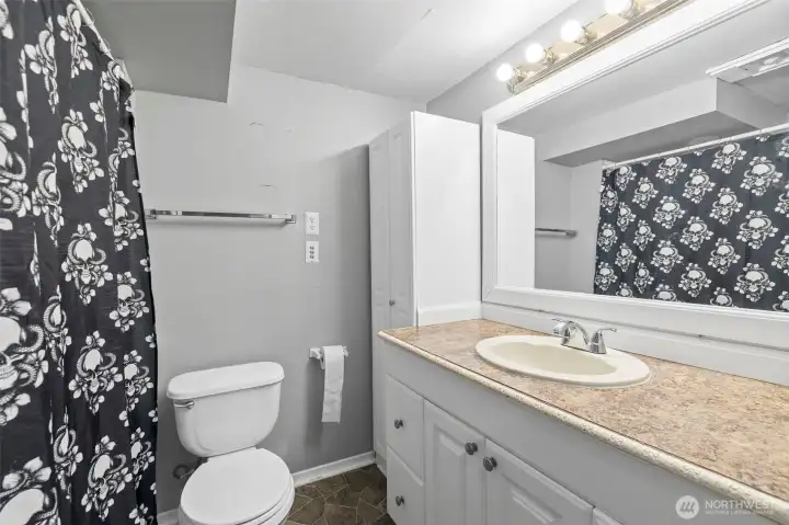 Full bathroom on lower level for added convenience