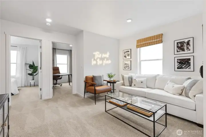 Spacious loft adds separation between rooms. Photos are for representational purposes only, colors, elevation and features may vary.