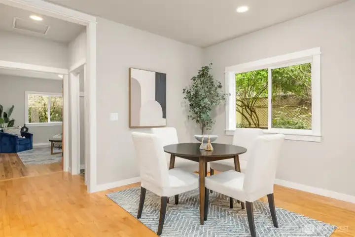 A breakfast area that earns its name—bright, relaxed, and perfectly placed to start the day.