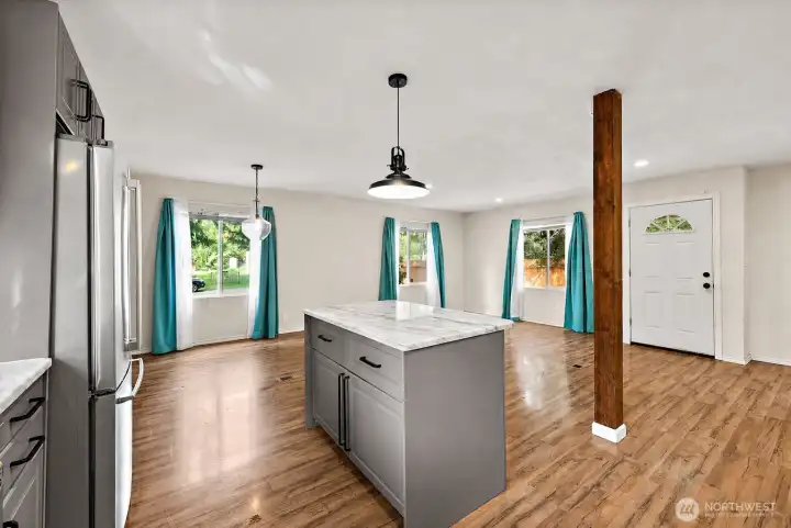 Open kitchen and living space with excellent flow for everyday living