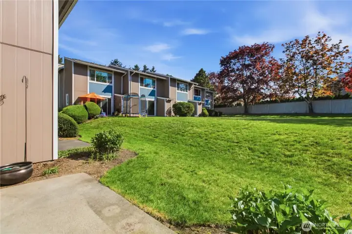 The grassy area gives your home an extension of the outdoors