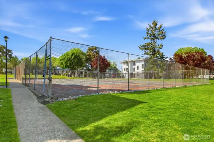 Sport court located in back of complex