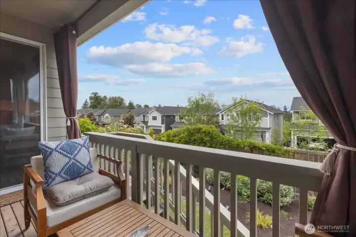 Upper level deck with recently added stairs that lead to backyard. Upper level deck with recently added stairs that lead to backyard.