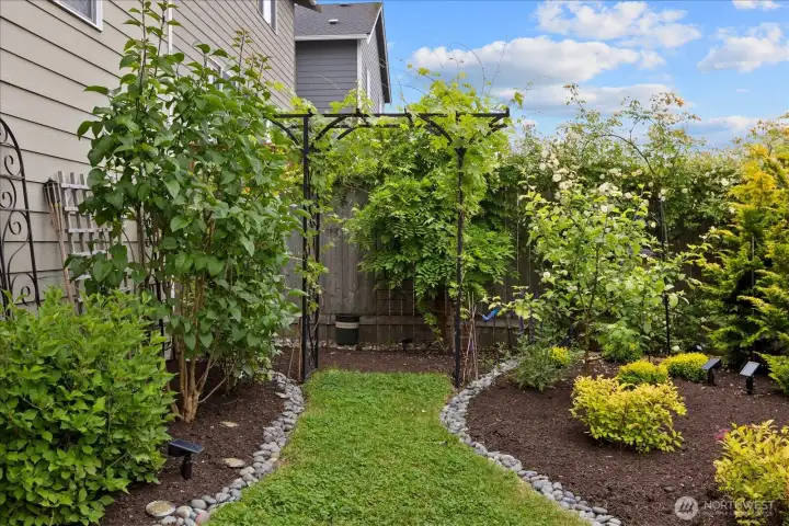 Professionally done landscaping including fruit trees. Professionally done landscaping including fruit trees.