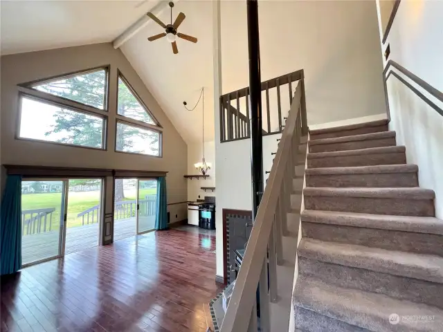 Stepping into the front foyer, you are met with huge windows and tons of natural light.