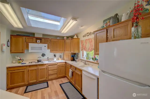 new refrigerator and dishwasher, skylight for all the natural light.