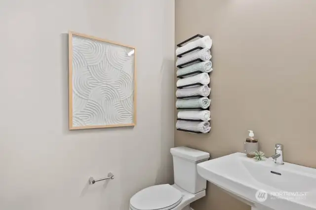 Main floor powder room. One of 3.5 Baths