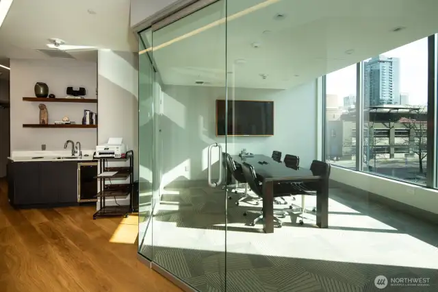 Shared work rooms and conference rooms