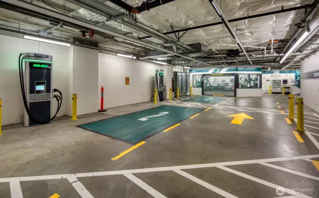 Electric car charging stations + Automatic Parking system