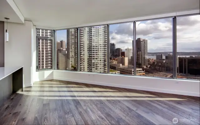 Living/Dining/Kitchen open living space - all with spectacular view