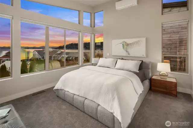 Primary Bedroom with mini split in addition to central HVAC to cool your summer sleep.