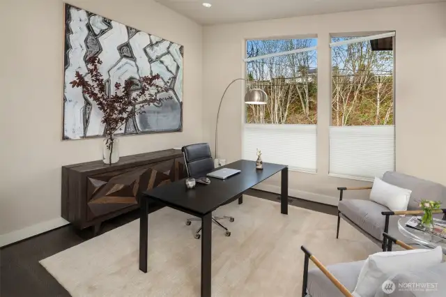 Currently used as an office, this can be configured as a legal fourth bedroom with addition of a wall.