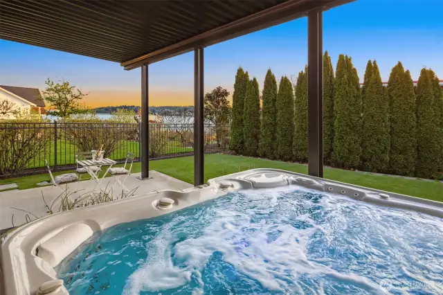 Enjoy lake views from your hot tub.