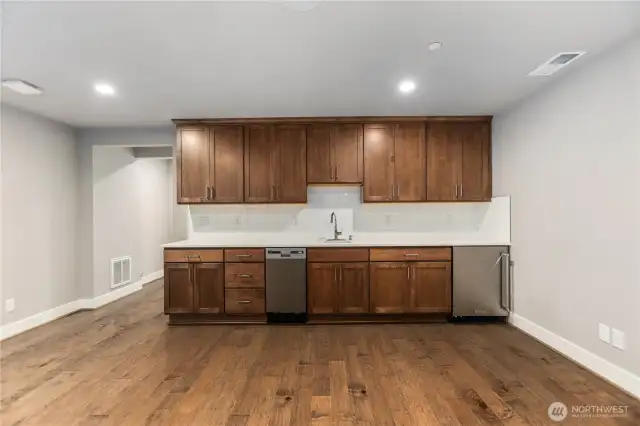 Wet Bar with Bar sink and beverage fridge