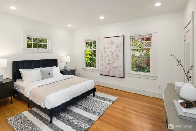 #1 bedroom on main floor looks to back garden