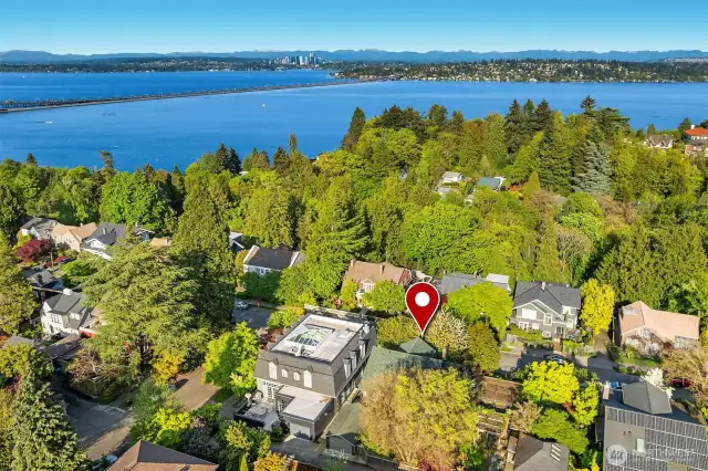 Aerial shot looking to the east. Proximity to Mt. Baker Park and the lakefront beaches.