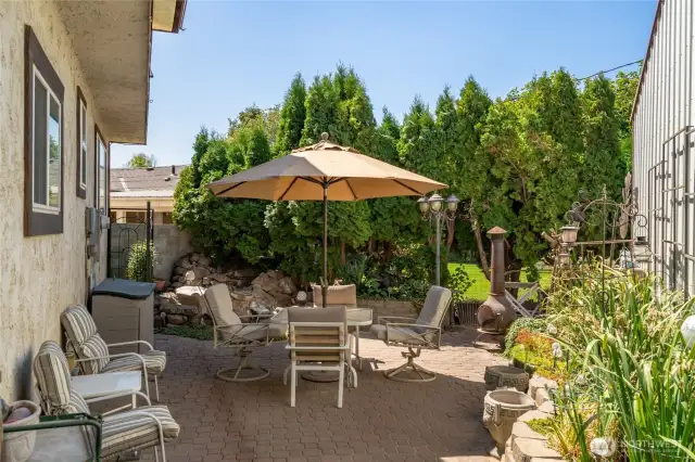 Behind the house patio