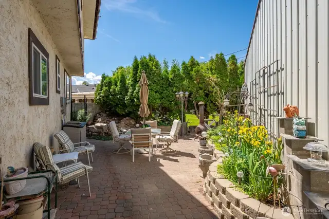 Behind the house patio