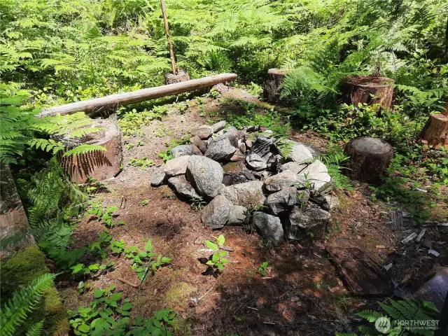 Large fire pit with room for many to sit