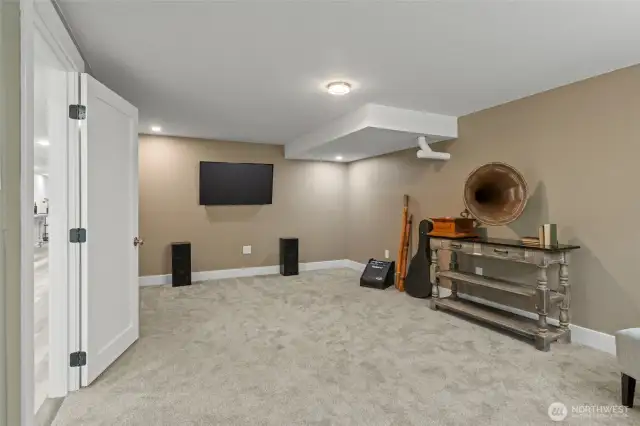 Bedroom 3 is downstairs. Very large. Movie room?