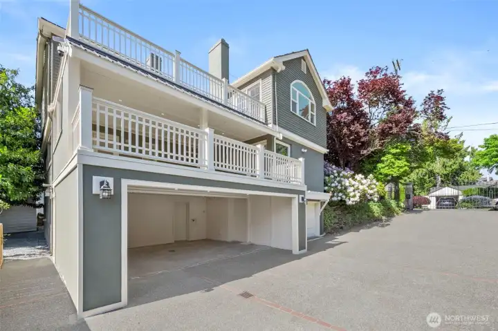 Carport and two car garage