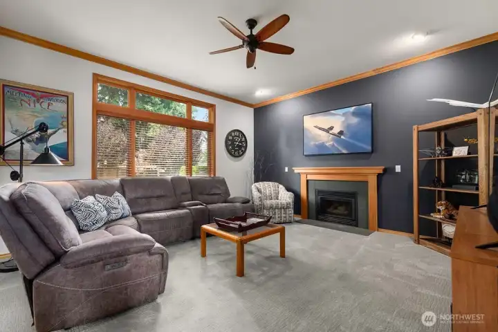 Oversized transom window lets in a ton of the outdoors