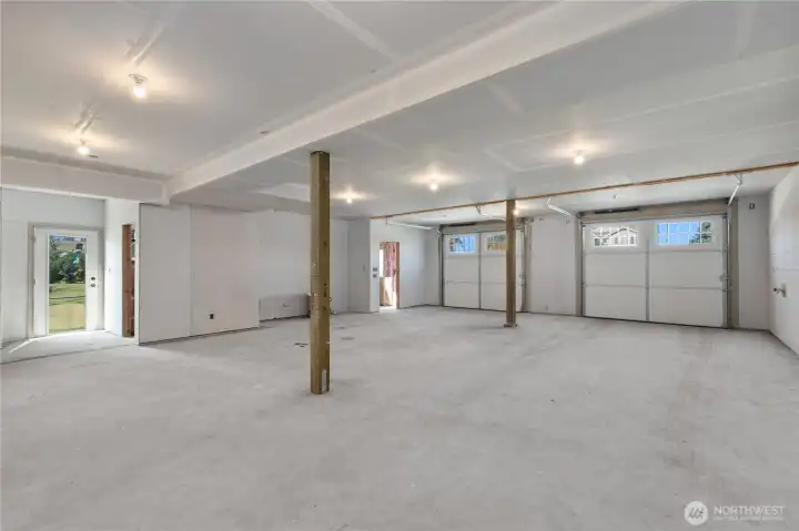 Front part of shop - finished garage with studio above