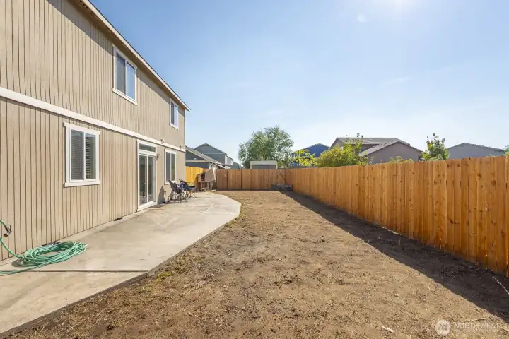 Backyard was just  seeded, grass should start growing soon!