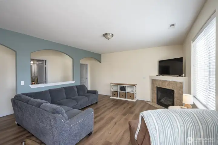 Living room with gas fireplace