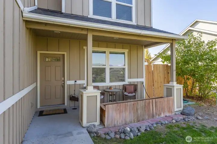 Charming covered front entry