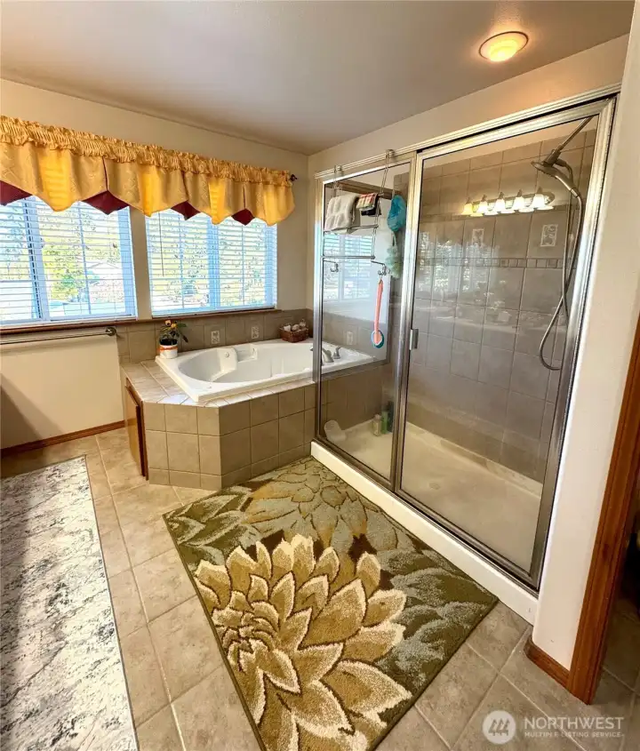 Walk-in shower with tub