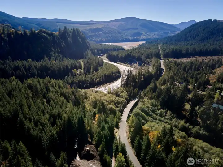 View of the Lewis River from the community