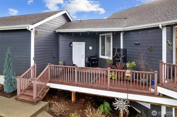 Back deck provides a space to enjoy the evening sunsets