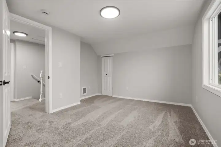 Bedroom #1 w/New Paint, Windows, Lighting, Carpet