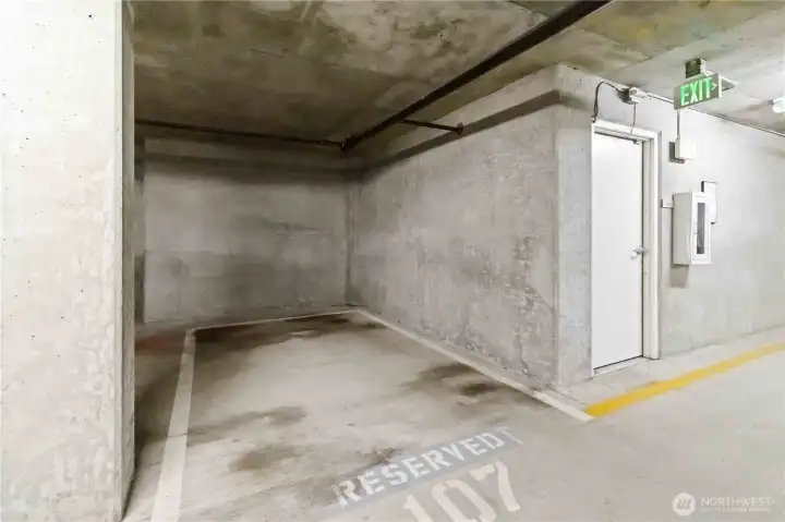 Dedicated parking spot in gated, secure garage.