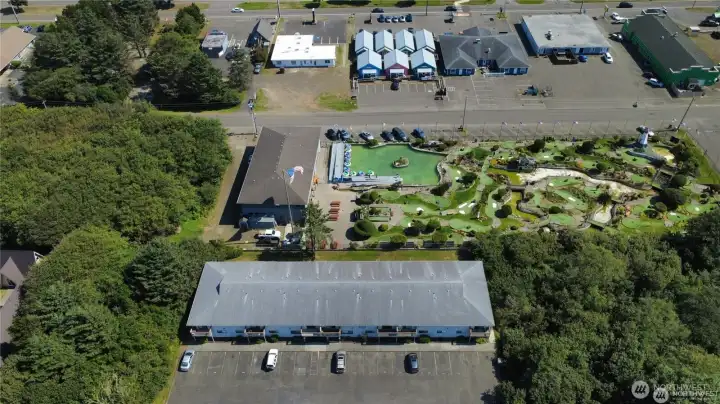 Overlooking the put put, mini golf