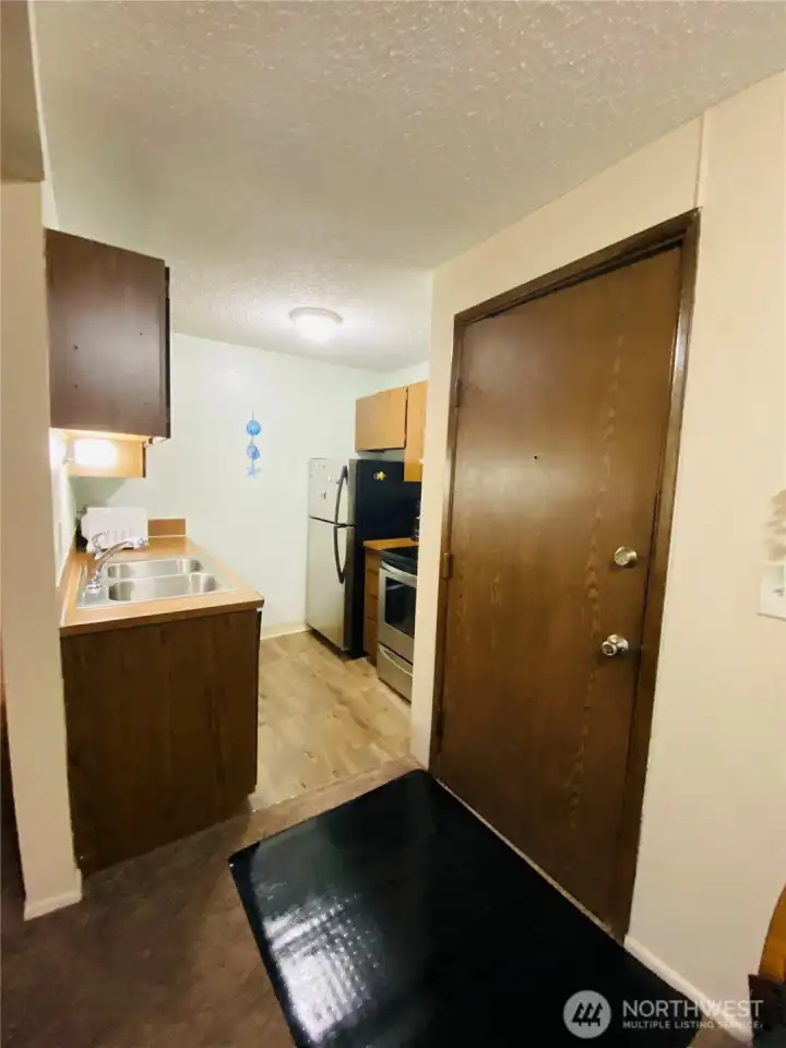 Entry and kitchen
