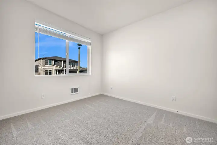 Bedroom in front of house