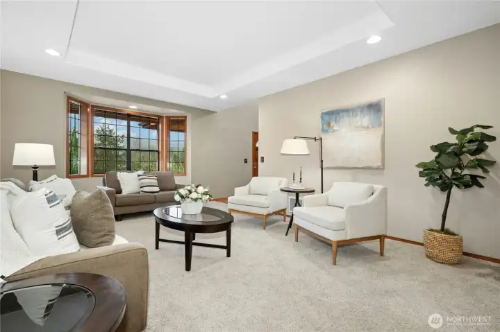 Living room with view mountain view