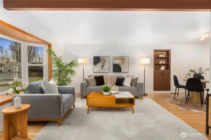 Step through the front door and enter through the welcoming first living area