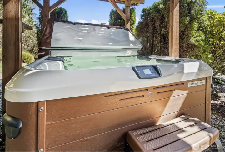 Private spa under the deck with easy access to the home.