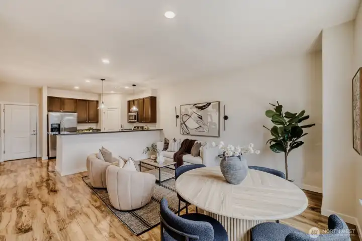 Open Concept Kitchen, Living & Dining Rooms