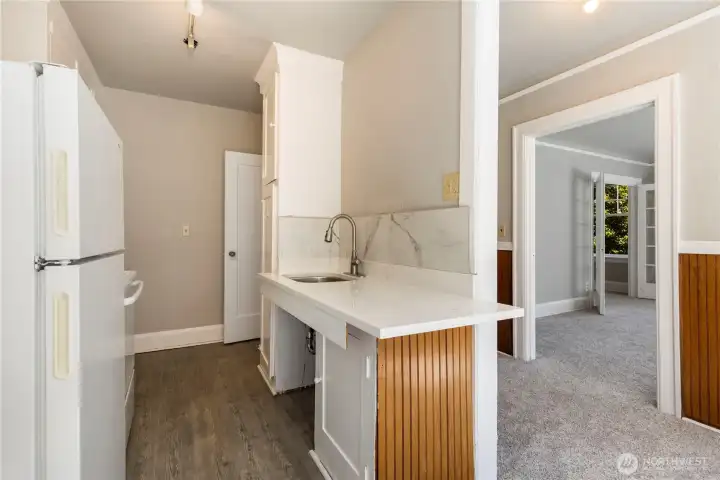 Kitchen view again with views from great room.  There is all new flooring in most of home  as well for easy care