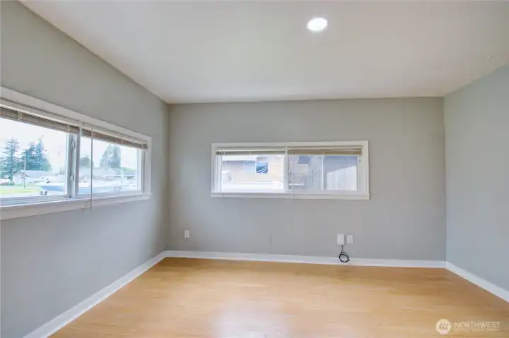 Primary bedroom opposite end of home, facing the front of the home.