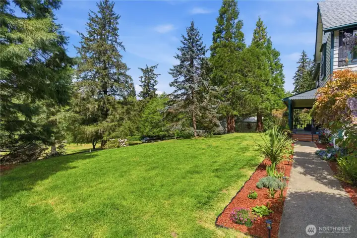 View as you move toward the front door to enter the home. View as you move toward the front door to enter the home.