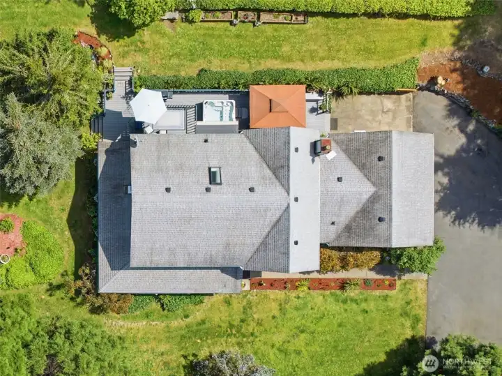 Ariel photo of home and garage. Ariel photo of home and garage.