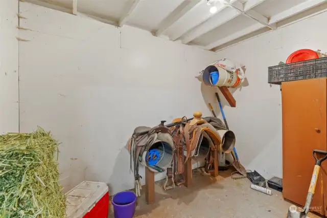 Finished interior Tack room w/ lighting