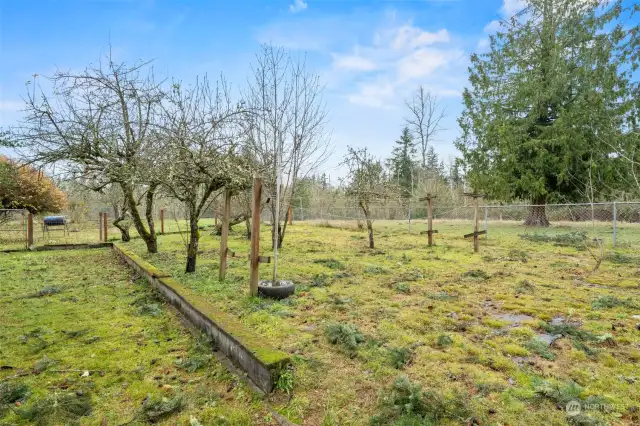 Grow your own garden in this fenced area, ready for planting all your favorite vegetables.