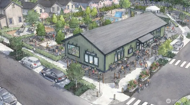 Rendering of up-coming bike shop and cafe